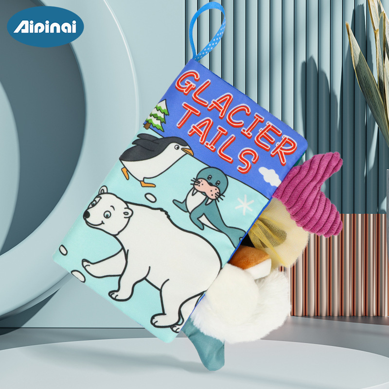Aipinqi nuevo bebé cola libro de tela juguetes bebé tridimensional libro de tela para niños educación temprana iluminación Juguetes