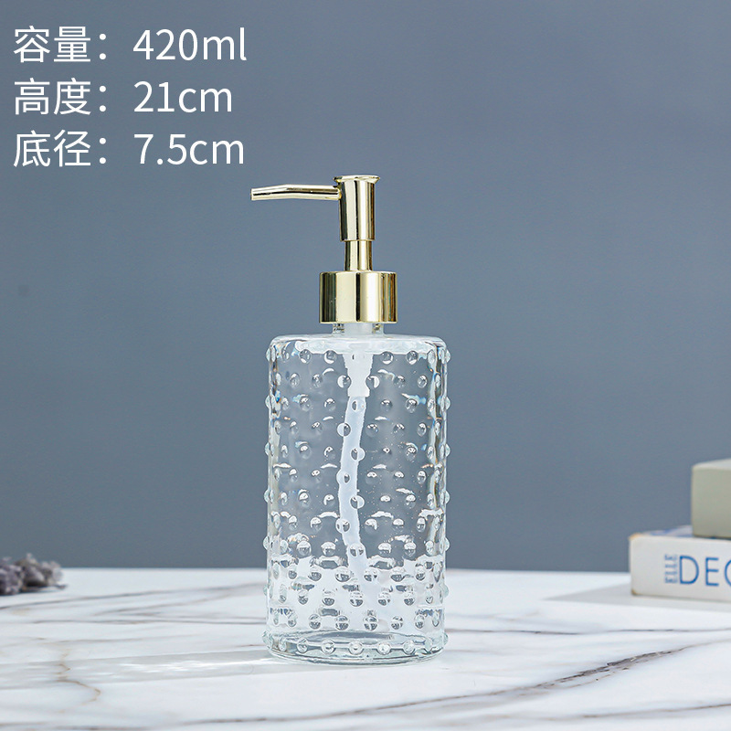 400ml jabón transparente prensado botella de cristal de loción de baño cosméticos champú botella de desinfectante de manos