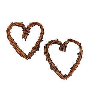 Christmas Heart-Shaped Rattan Ring, Heart Rattan Garland, Handmade Door Hanging, Floral Art, Wedding B&B Hanging Decoration, Christmas Dried Flower Craft