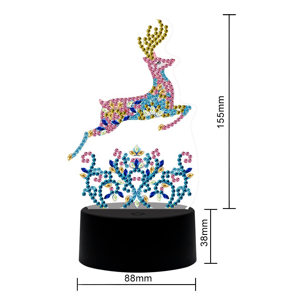 Nueva lámpara LED de noche con carga USB, de diamantes de imitación, colorida, hecha a mano, con apliques de diamantes, para pintura de diamantes transfronteriza