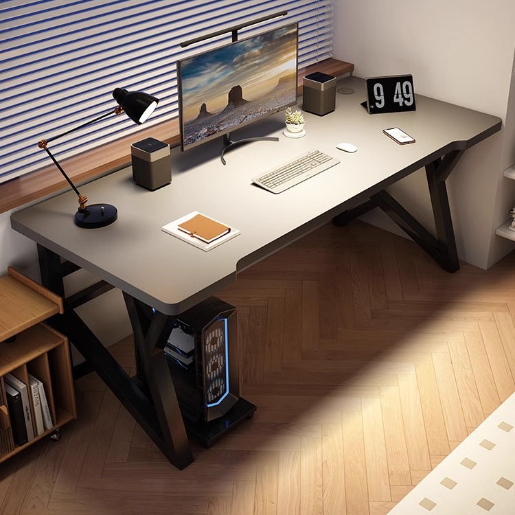 Mesa de computadora para dos personas Mesa de deportes electrónicos Mesa de escritorio doméstica Mesa de oficina Mesa de barra larga lado a lado Mesa de trabajo de pareja de dormitorio