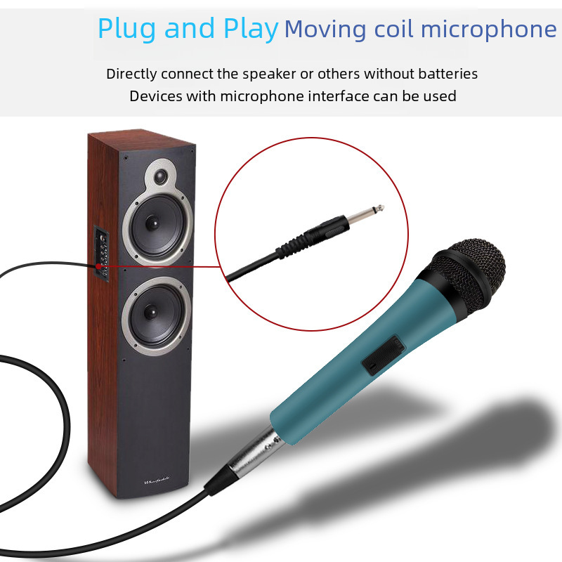 Wholesale factory direct electric cycled wired microphone karaoke microphone home KTV Bluetooth speaker matching handheld microphone