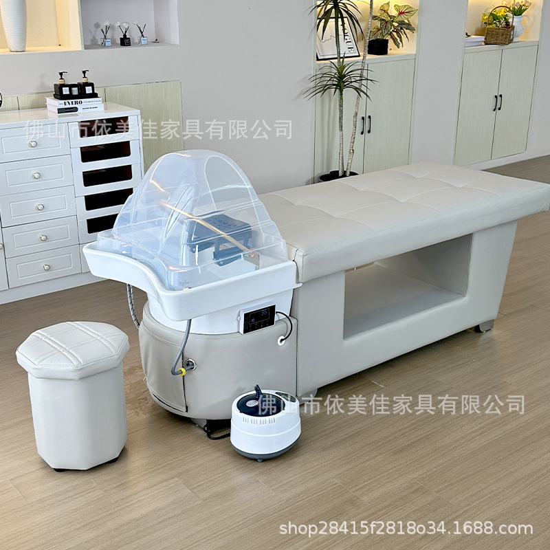 Cama de lavado de cabello, cama de tratamiento de cabeza, agua de circulación a temperatura constante, decocción medicinal de fumigación, almacenamiento, cama de curación del cabello, peluquería, salón de peluquería, cama de huéspedes