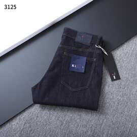 3125 KIT26春夏新品潮牌欧货牛仔裤青年男士小直筒轻奢高版本长裤