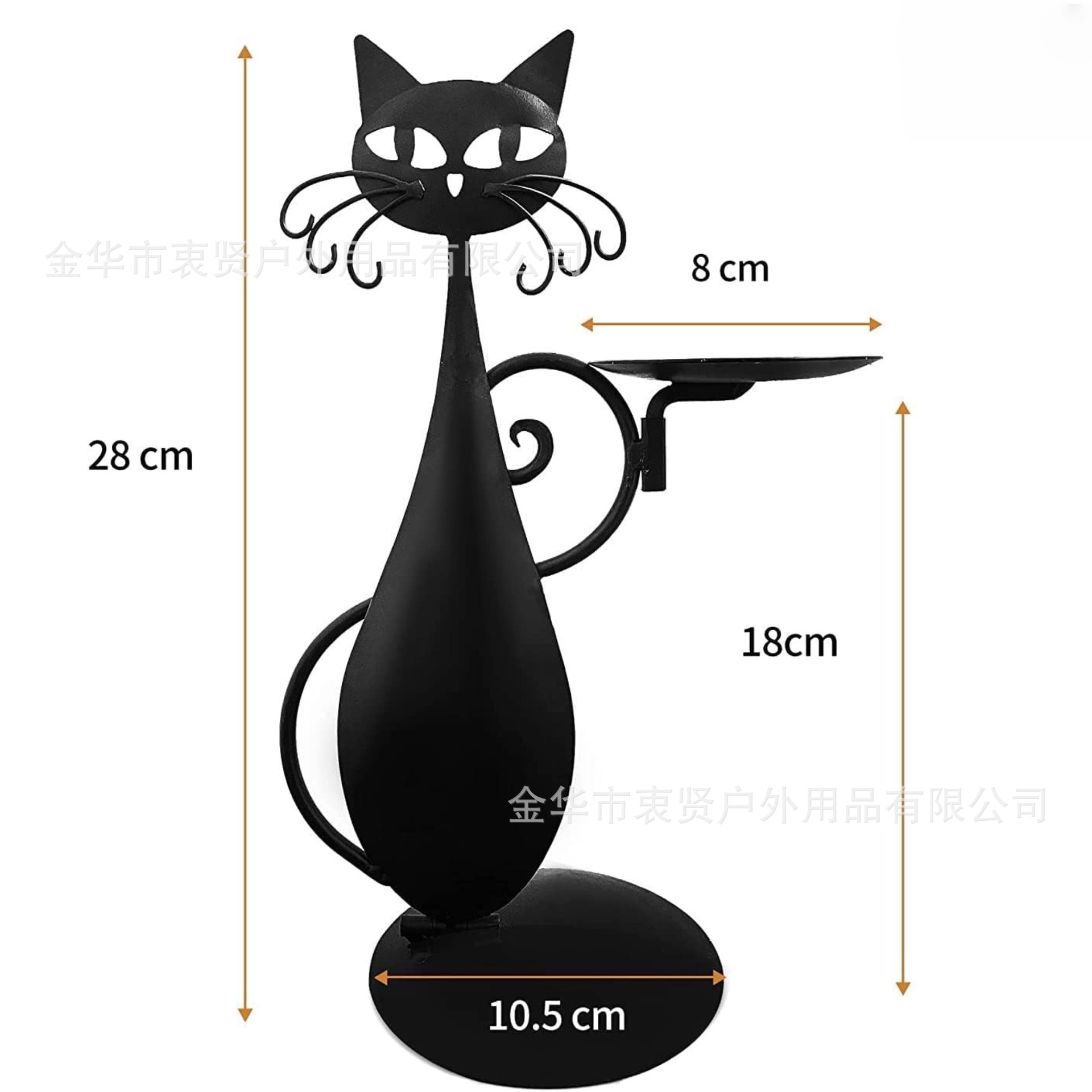 Decoração de Castiçal de Metal de Gato Preto Transfronteiriço Decoração de Metal de Casa de Fazenda Rústica Vintage Mesa de Jantar e Presente de Realocação 6