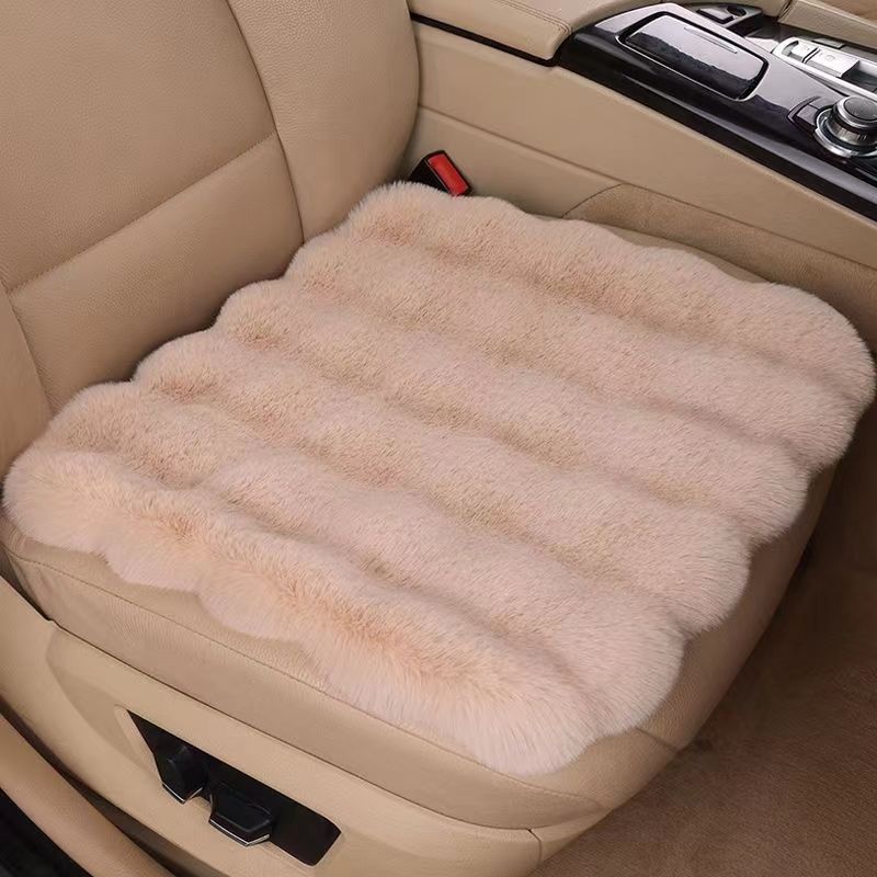 Car Seat Cushion Winter Free Shipping Rabbit Fur Plush No Backrest Three-Piece Set Thickened Winter Bubble Velvet Seat Cushion Thickened for Warmth