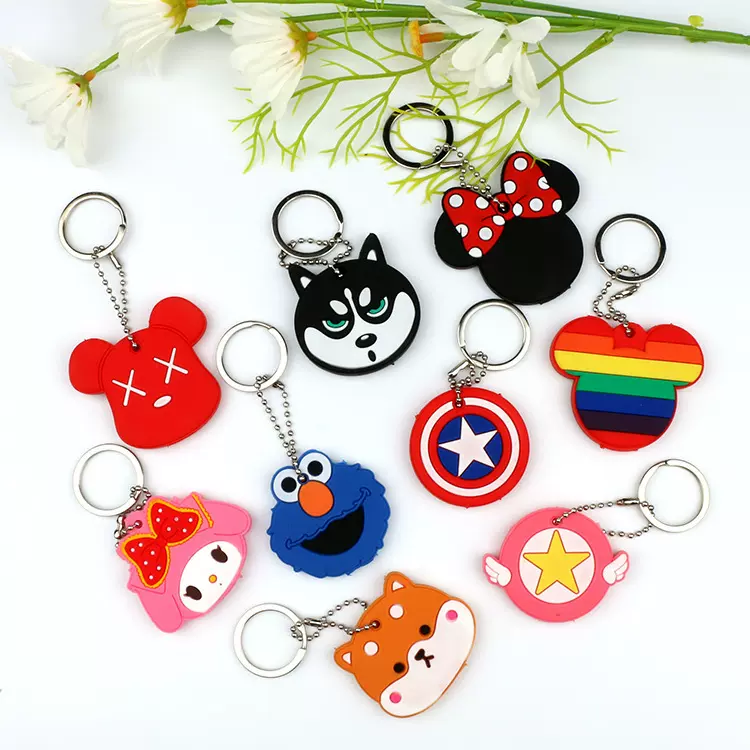 可定卡通钥匙套罗马尼钥匙扣创新pvc软胶钥匙套硅胶创意小挂件