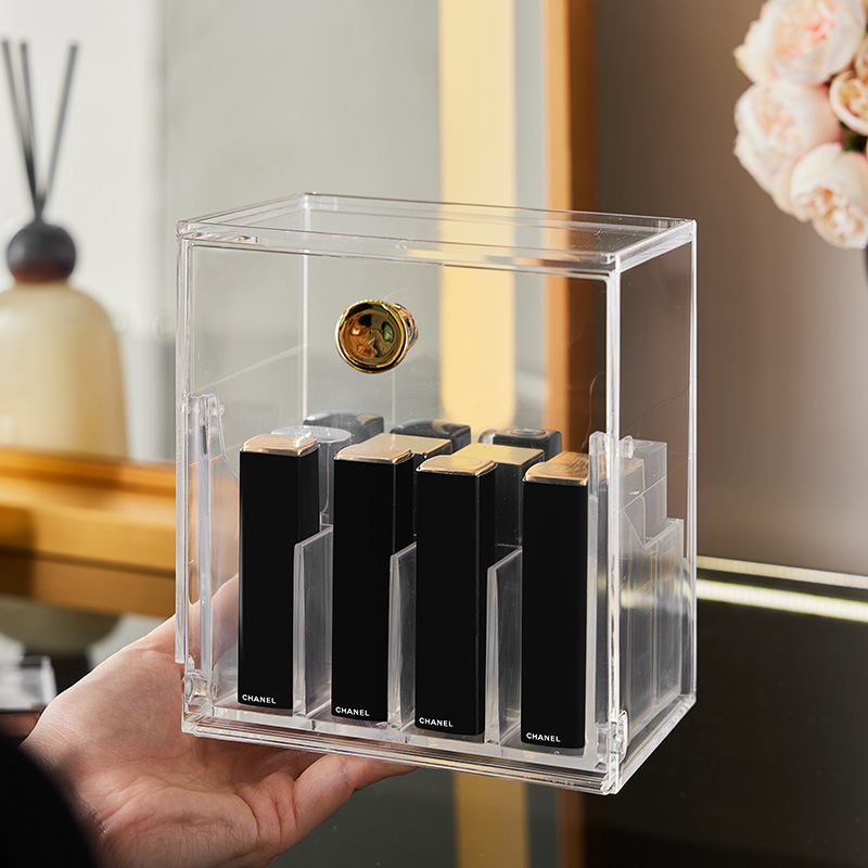 新しい口紅収納ボックス防塵デスクトップ化粧品マニキュア透明口紅ボックスリップ釉薬収納ラック|undefined