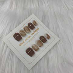 【208 209】磨砂霧面暈染跳色高級感純色手工穿戴甲美甲輕奢風可