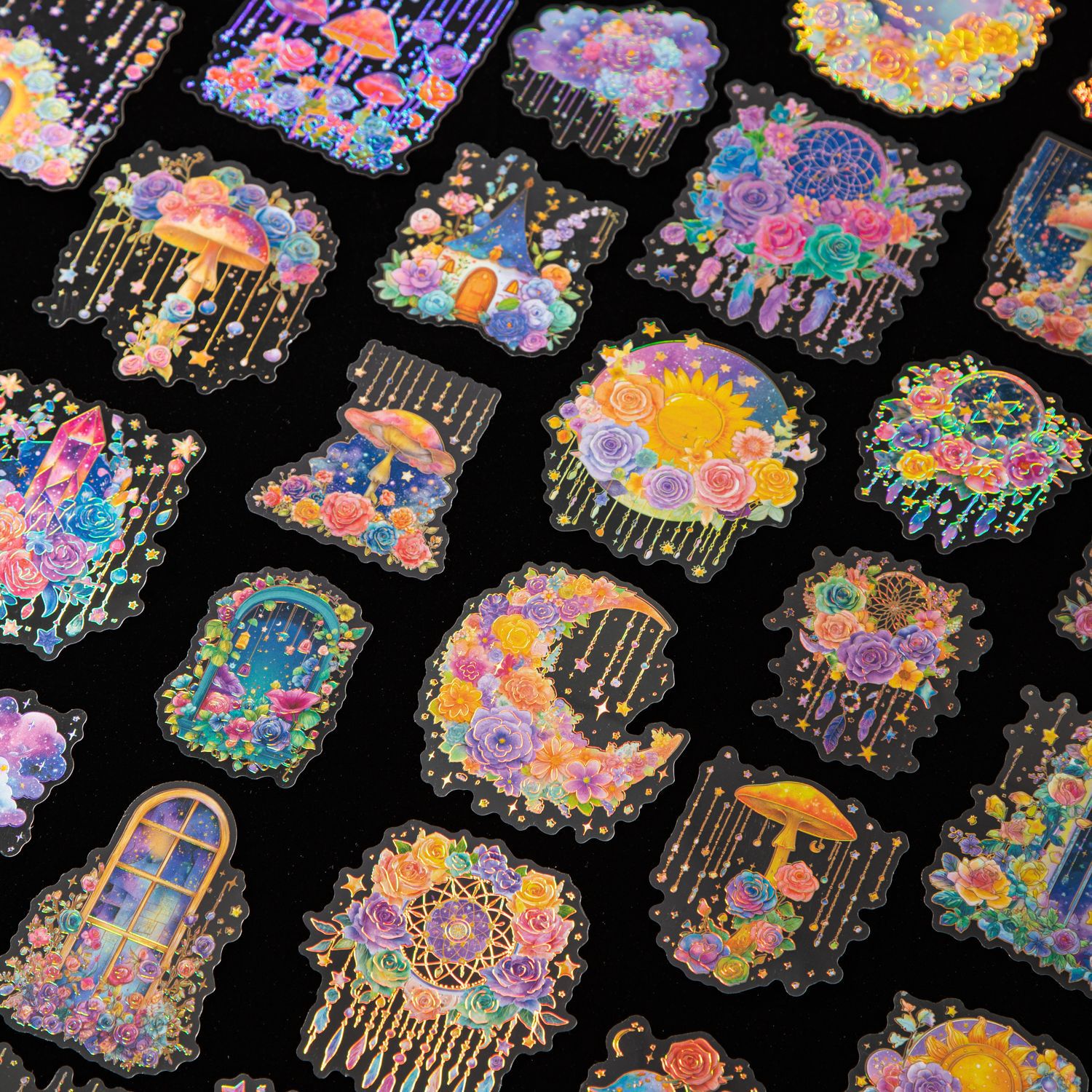 Hermoso día Acuarela Fantasy World Series Sticker Package Bronceado Tema de paisajismo Decoración de cuentas a mano 6 estilos