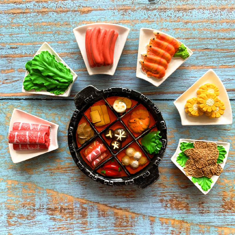 마그네틱 크랩 충칭 핫 팟 냉장고 스티커 3 차원 창조적 인 특수 자석 철 샷 기념품 왕 타오