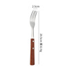 304 Stainless Steel Western Restaurant Burst Spoon Handle Wood Handle Handle and Fork Tablets Four -piece Restaurant Cow Pyramid Settles wholesale