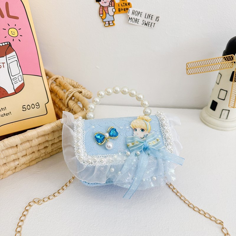Bolso de moda infantil de perlas de sequilla primavera y verano nuevo mini bolso de cambio ropa infantil con mochila de princesa