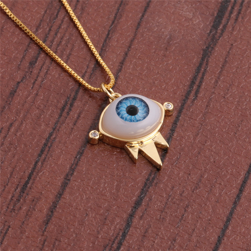 Wholesale Dripping Evil Eye Copper Zircon Pendant Necklace