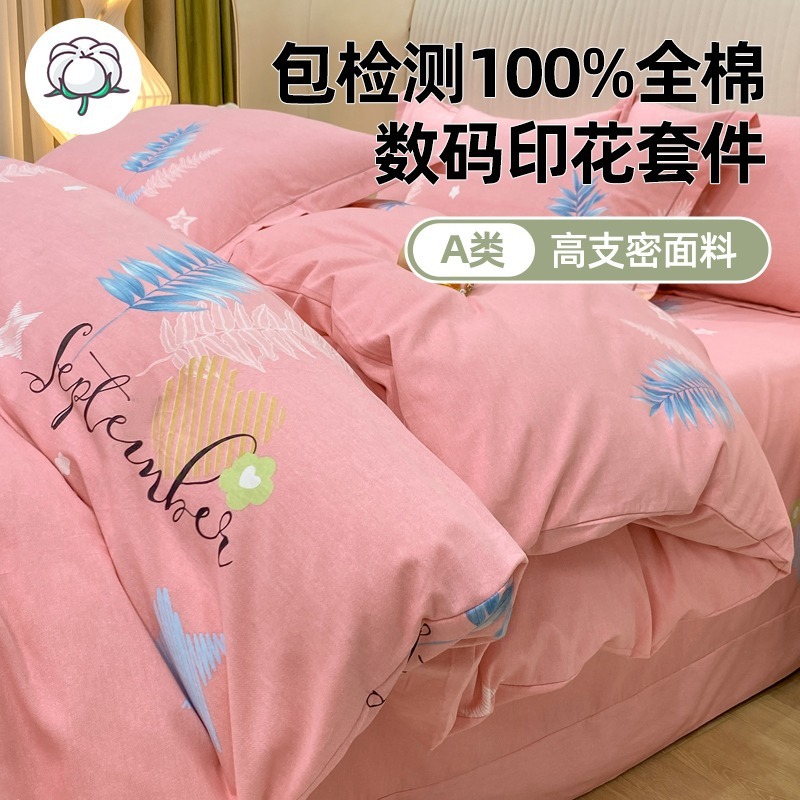 2025新款加厚全棉磨毛床上用品四件套学生秋冬纯棉床单被套三件套|undefined