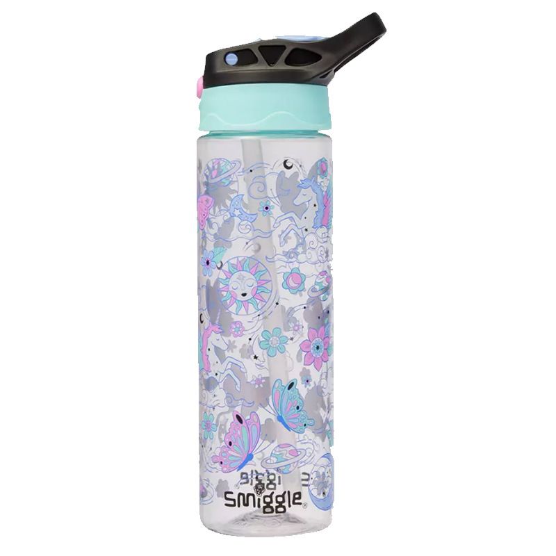 Taza de agua con pajita smiggle australiana Taza ligera y transparente para niños y niñas Taza de agua de 650ml de gran capacidad