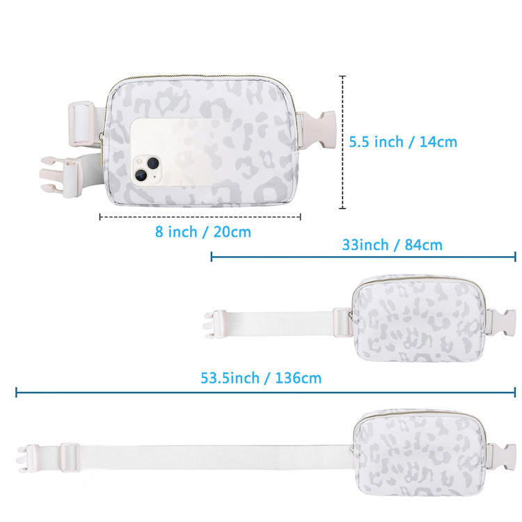 Classic Style Style Square Shape Unisex Classic Style Solid Color Oxford Cloth Waist Bags