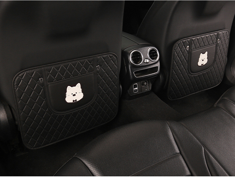 West Highland Quilted Embroidered Car Seat Back Anti-Kick Pad, Seat Anti-Stain Pad, Direct Sales from the Manufacturer, Cross-Border Products, Anti-Collision