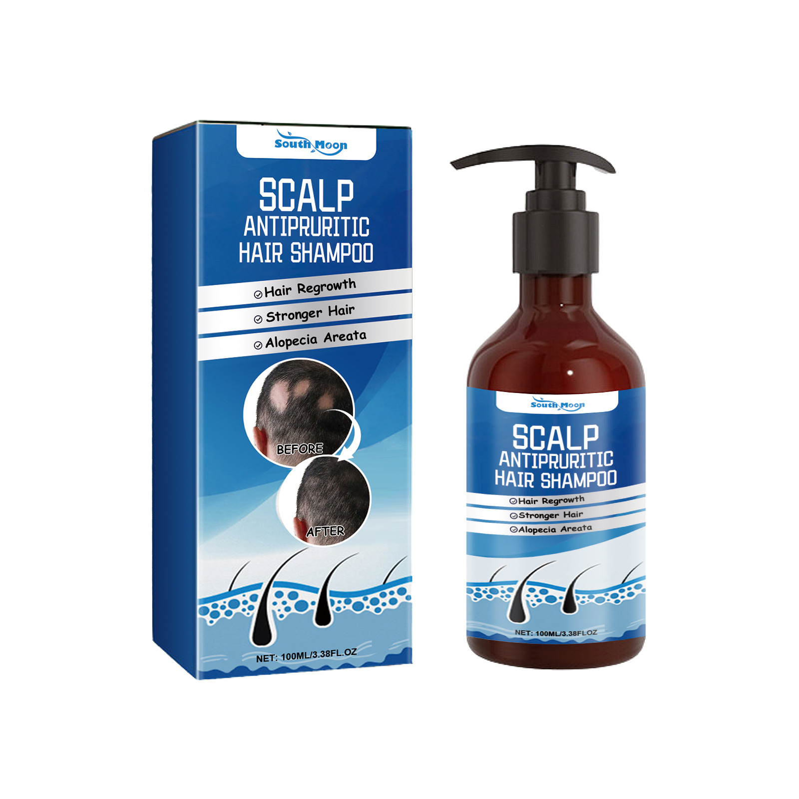 South Moon Hair Care Shampoo Smooth Hair Moisturizing Scalp Massage Care Shampoo