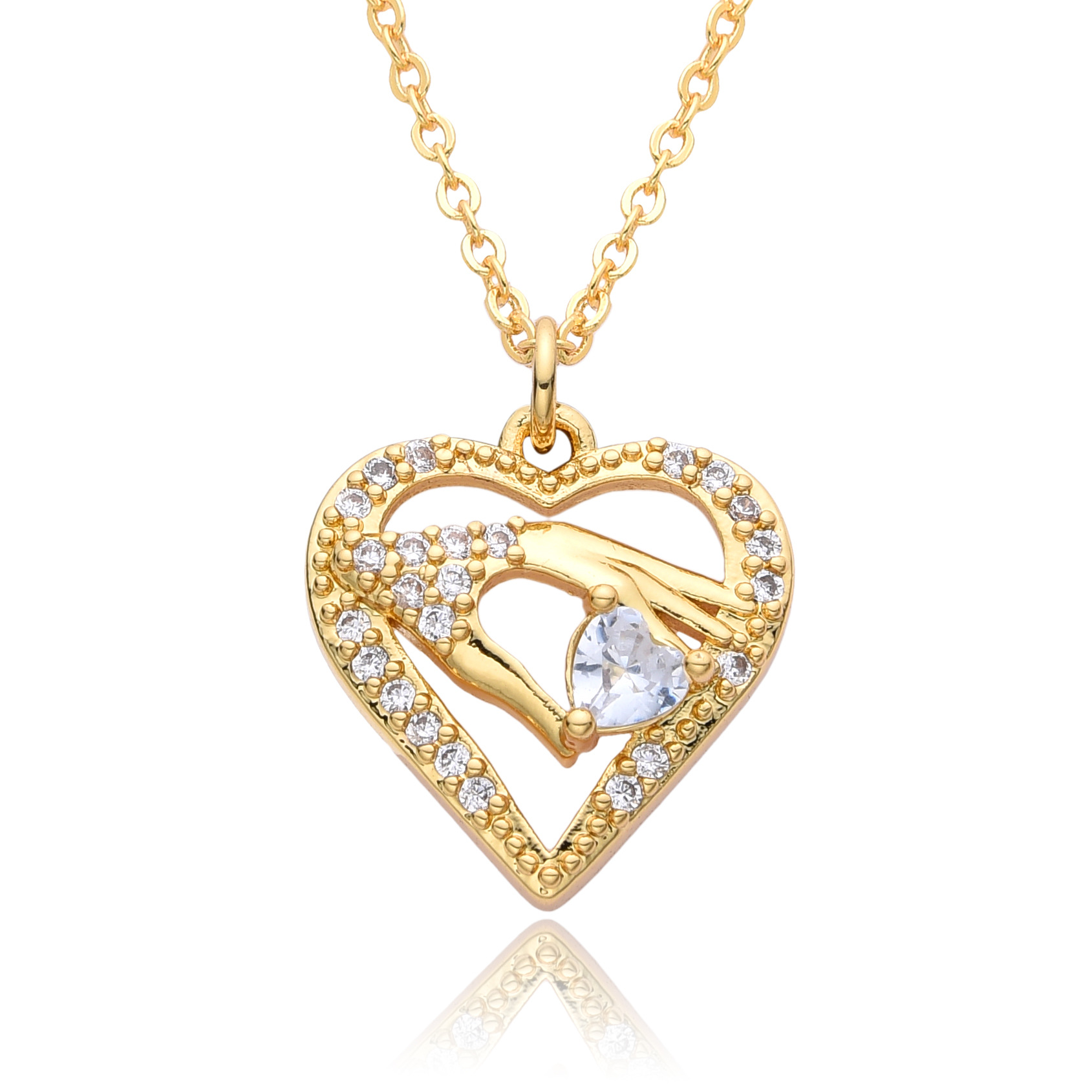 12g Weight Copper Pendant Material Zircon Inlay Material Pendant Necklace Classification Copper Chain Material 1 Piece Quantity Holiday, Daily Occasion Copper Material Heart Shape Pattern Women's Gender Inlay Design Simple Style Style Copper Inlay Heart Shape Zircon Pendant Necklace 3