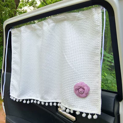 Car curtains: side curtain wind suction cup - large-leather-camellia-rear-window-suction-cup