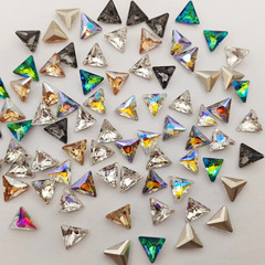 廠家批發三角形水晶尖底美甲鑽七彩指甲貼鑽diy尖底異型鑽水鑽