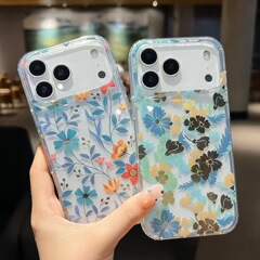 Apple 17フラワーフォンケース iPhone16に最適 落下防止と放熱性に優れた15promax保護ケース シェルクロスボーダー