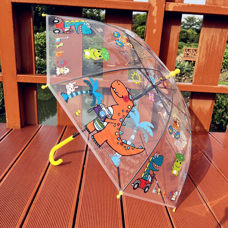 库洛米透明儿童雨伞新款公主小学生幼儿园耐用自动小孩雨伞塑料伞|undefined