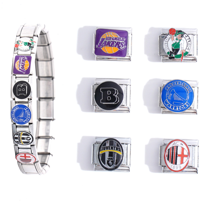 Italian Charms Module Bracelet Italian Bracelet Basketball Series Removable Assembly DIY Module Italian Charms Module Bracelet Italian Bracelet Basketball Series Removable Assembly DIY Module