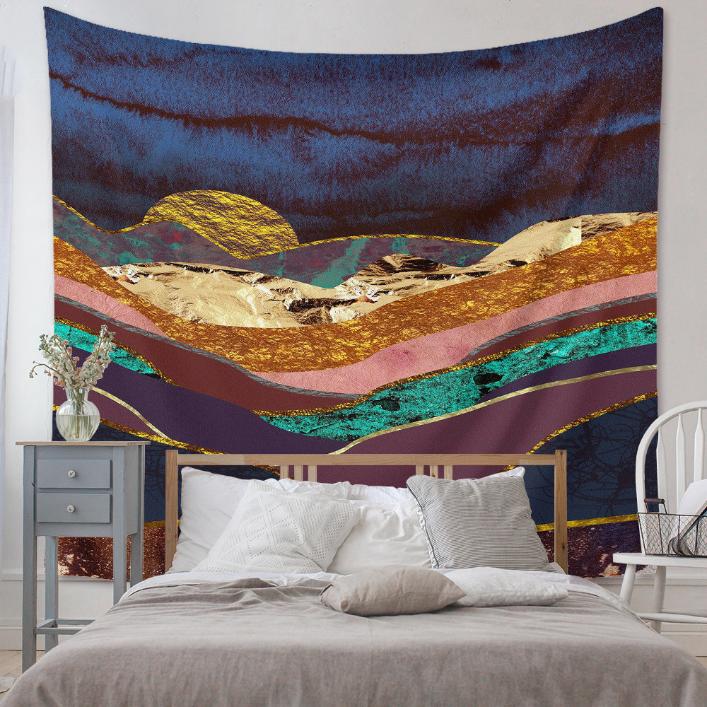 Bohemian Moon Mountain Painting Wall Cloth Decoration Tapestry Wholesale Nihaojewelry display picture 166