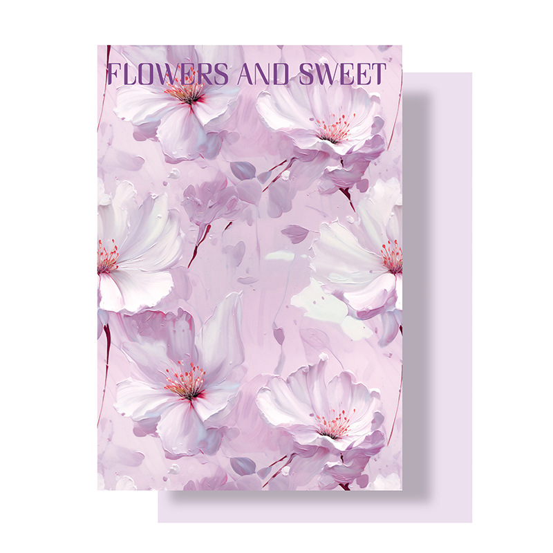 Papel de embalaje de pintura al óleo con textura 3D de siete colores, embalaje de regalo hecho a mano de bricolaje, floristería, floristería, papel de embalaje de flores