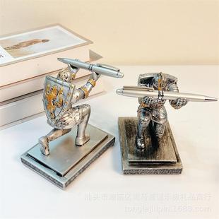 Executive Soldier Knight Pen Holder Pen Holder Shield Knight Creative Pen Holder Pen Holder PENHOLDER Ornaments