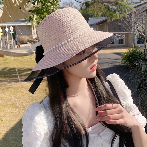 French-style straw hat summer hat for women, beach hat, seaside sun hat, large brim, Korean version, travel, photography, versatile model hat