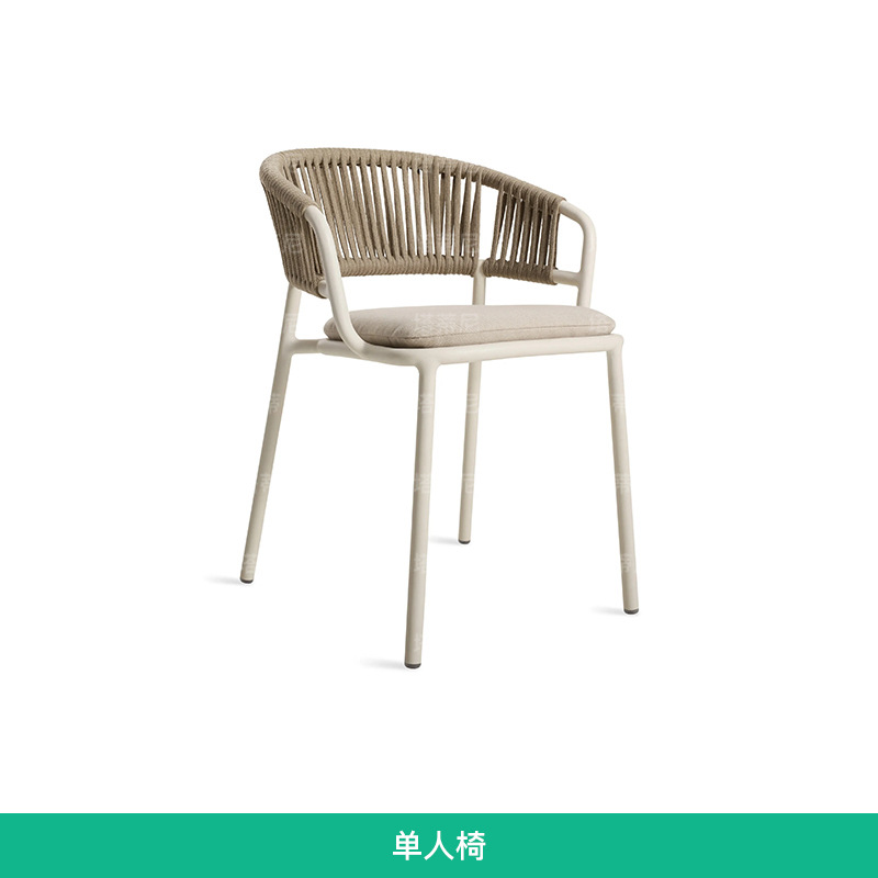 Mesas y sillas para exteriores, tejido de ratán, ocio al aire libre, sencillas y creativas, jardín moderno, balcón, patio, terraza de villa, conjunto B&B. image 6