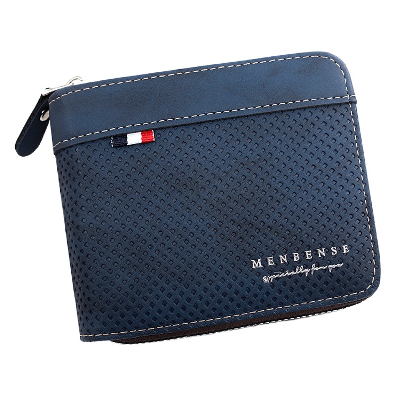 Estilo coreano retro casual hombres bolsa de cadena corta malla impresa de gran capacidad Multi-Tarjeta bolsillo cremallera bolsa