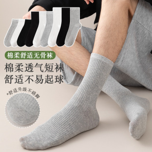 Men's socks spring and autumn and winter anti-bacterial anti-pilling boneless socks black versatile business winter stockings
