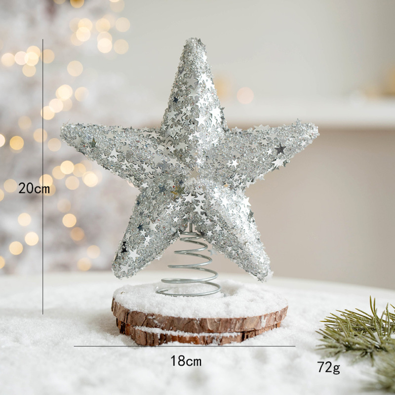 クロスボーダー新製品クリスマスツリートップスターシャンパンカラーシルバーピンクフォームツリートップスター五芒星装飾アレンジメント|undefined