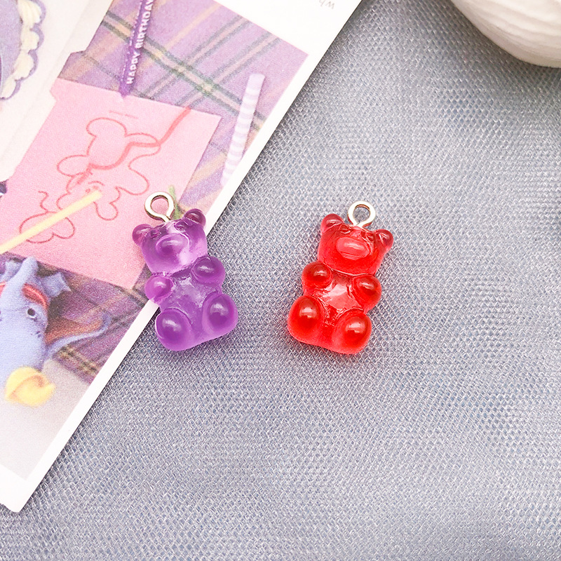 1 Piece Cartoon Style Cute Bear Alloy Resin Plating Pendant Jewelry Accessories display picture 6