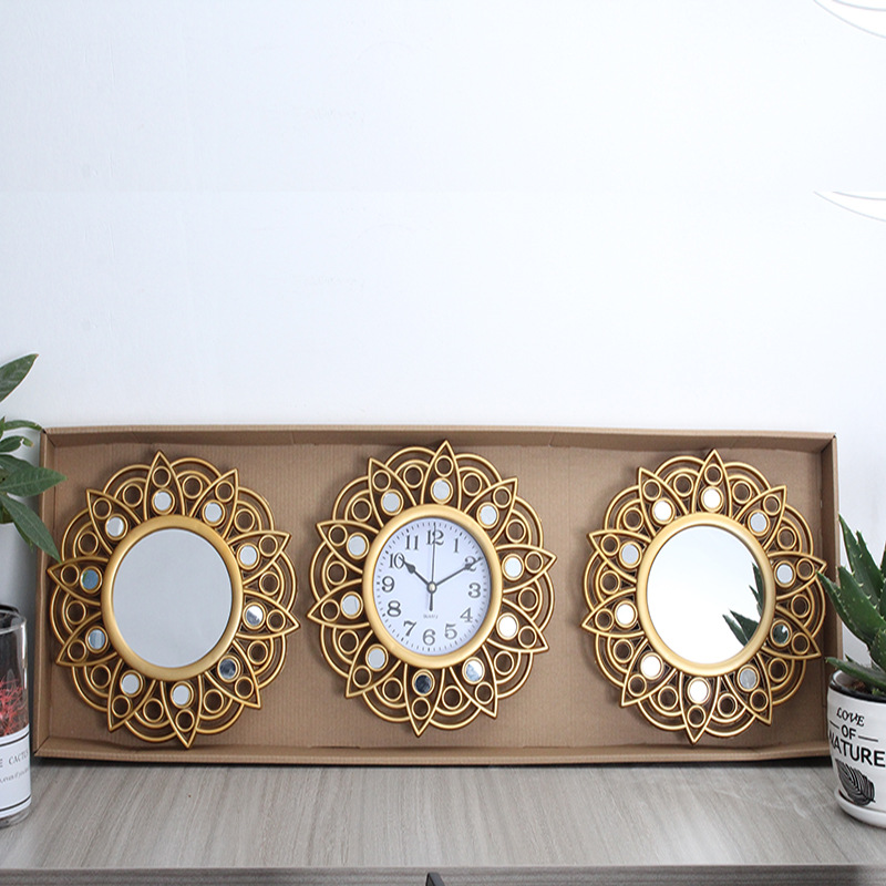 Reloj de pared europeo/americano moderno simple, reloj triple decorativo, reloj de cuarzo creativo de moda para sala/comedor