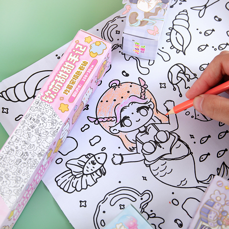 Rollo de papel para dibujar para niños, rollo largo para colorear para bebés, papel de dibujo grande pintado a mano, lienzo que no mancha las paredes, se puede pegar a la pared, acuarela.