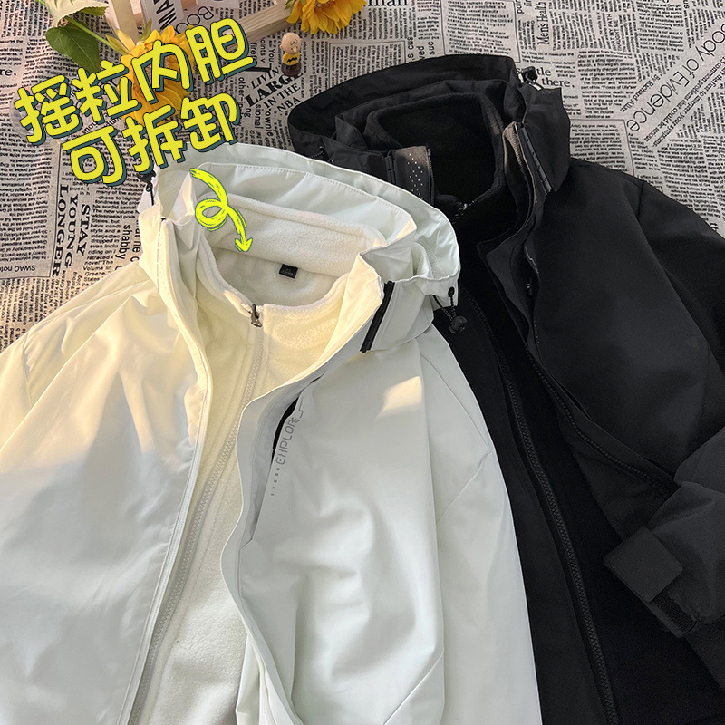 Hong Kong pareja chaqueta de trabajo hombre de invierno y otoño chaqueta con capuz suelta estilo americano multifunción chaqueta de asalto