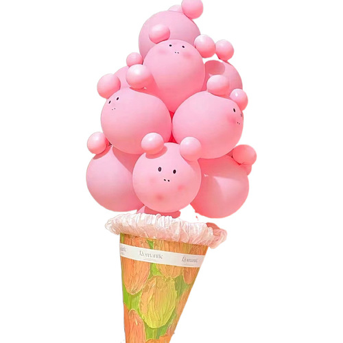 Internet celebrity ins ice cream floor push balloon children's bouquet rabbit latex diy material stall outdoor photo props