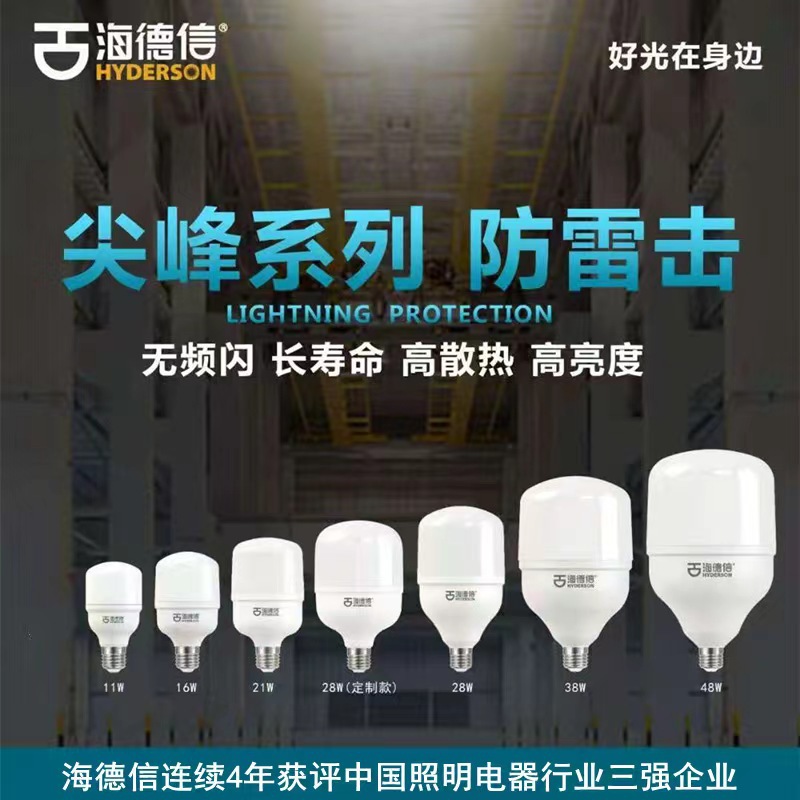 Bombilla LED cilíndrica Hydex serie Peak, bombilla LED tipo T, luz LED para fábrica, almacén, eventos, fábrica