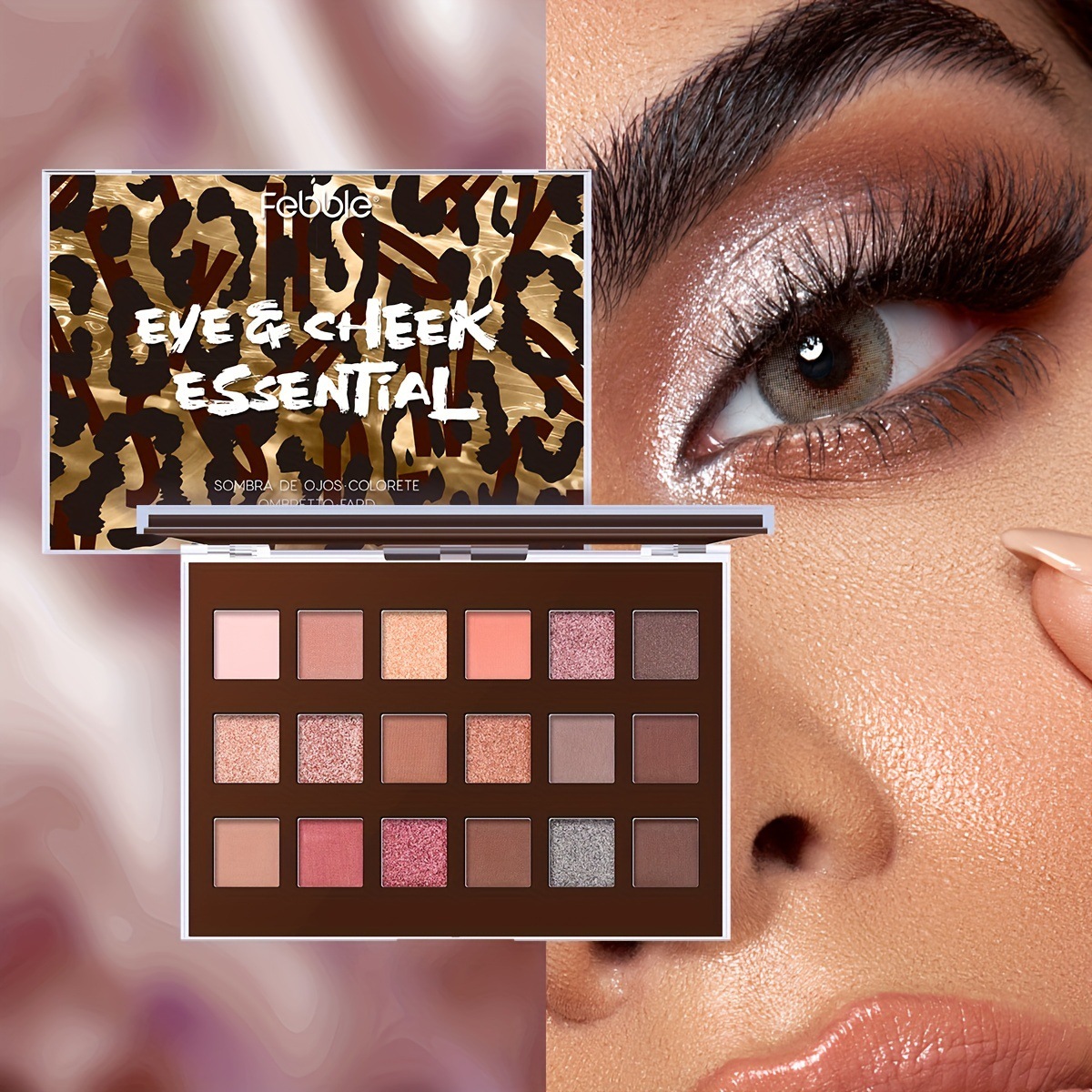 USHAS transfronterizo 18 color leopardo 18 color plato de sombra de ojos marrón mate perlada tierra nuevo color maquillaje ES4339