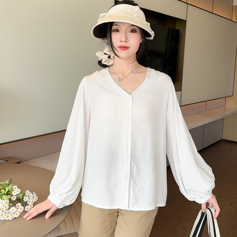 Cotton Silk Sun Protection Jacket Women's Summer Thin Korean Style Casual Cardigan Jacket Puff Sleeve Long Sleeve Sun Protection Air-Conditioning Shirt Cotton Silk Sun Protection Jacket Women's Summer Thin Korean Style Casual Cardigan Jacket Puff Sleeve Long Sleeve Sun Protection Air-Conditioning Shirt