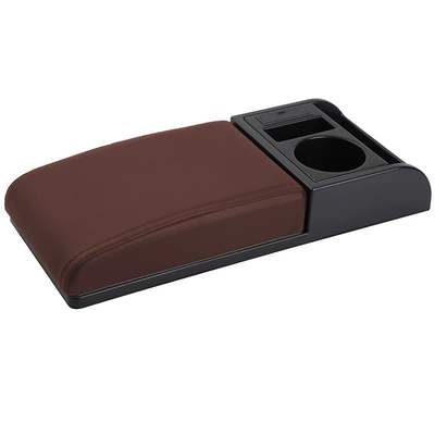 armrest box pad universal armrest, Armrest box - microfiber-leather-universal-cover-face-black-coffee-cover