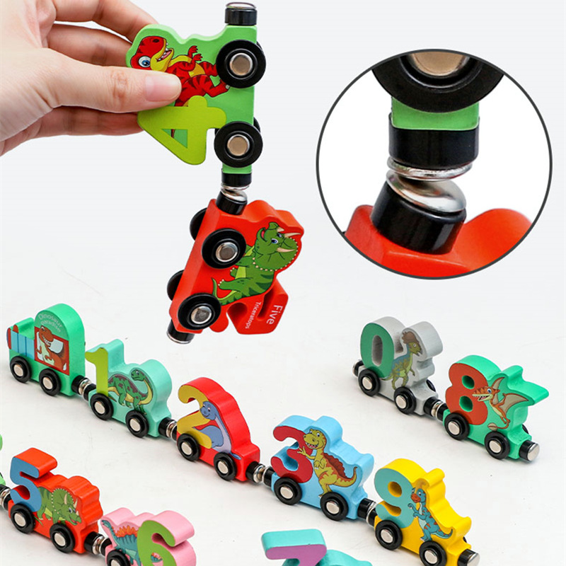 Tren de juguete magnético digital costura magnética niños y niñas niños inteligencia ensamblando bloques de construcción 1-3 años 2 al por mayor