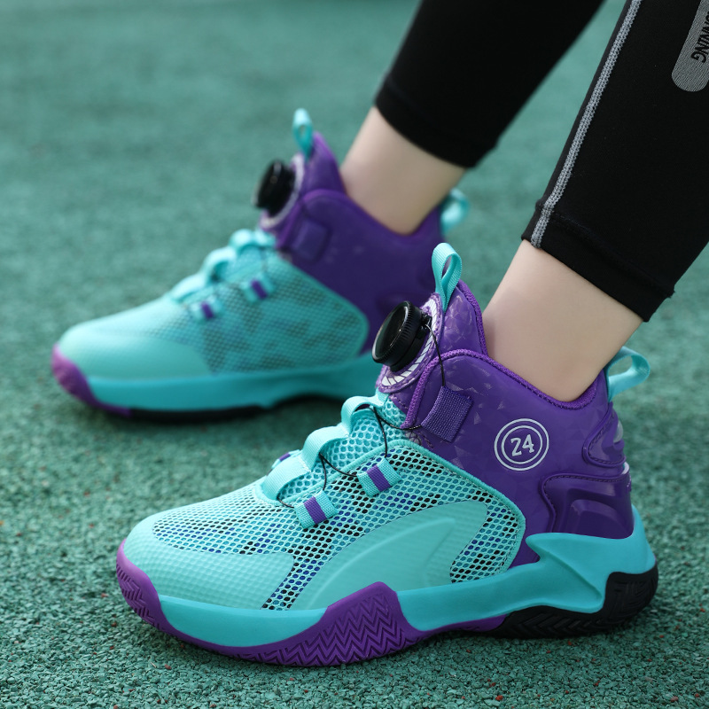 Tênis de basquete feminino respirável estilo moda casual_voghion.com