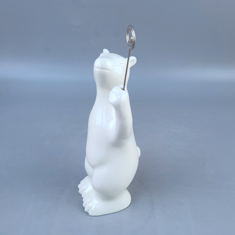 Estrictamente seleccionado nórdico creativo oso blanco cerámica marido navideño muñeco de nieve tarjetero oficina vaca carpeta de mensajes