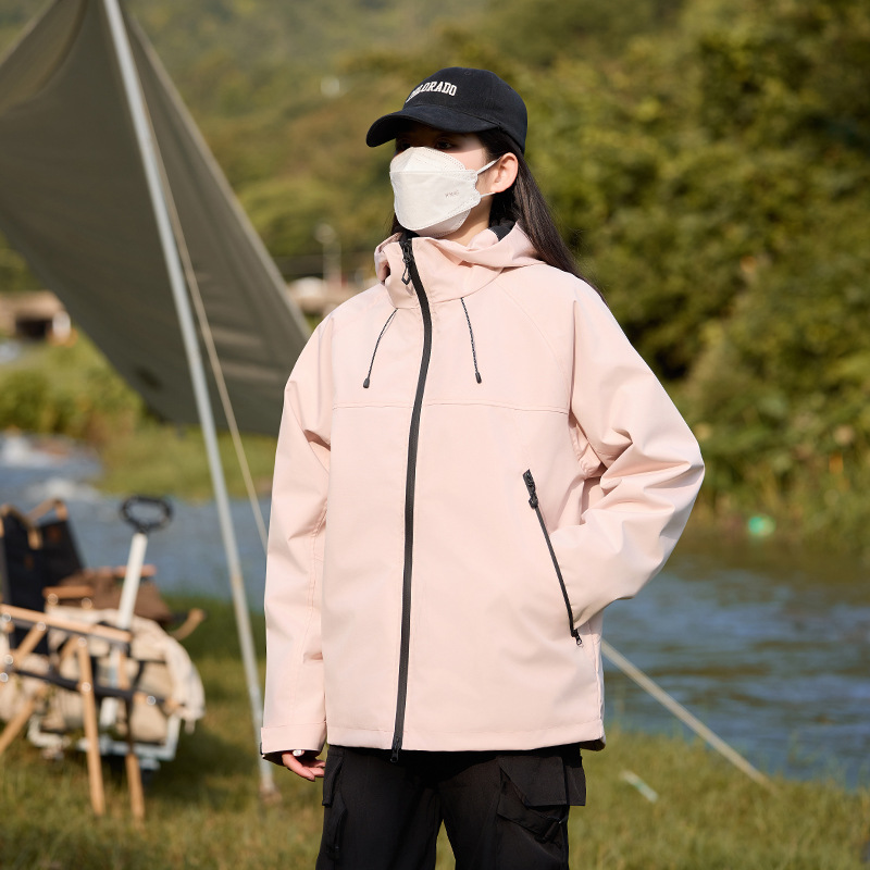 骆陀同款冲锋衣女三合一冲锋衣男外套防风防水保暖登山服工作服